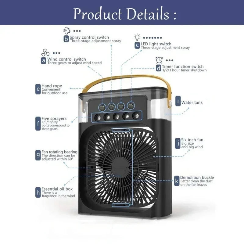 3 In 1 LED Fan Air Conditioner and Humidifier